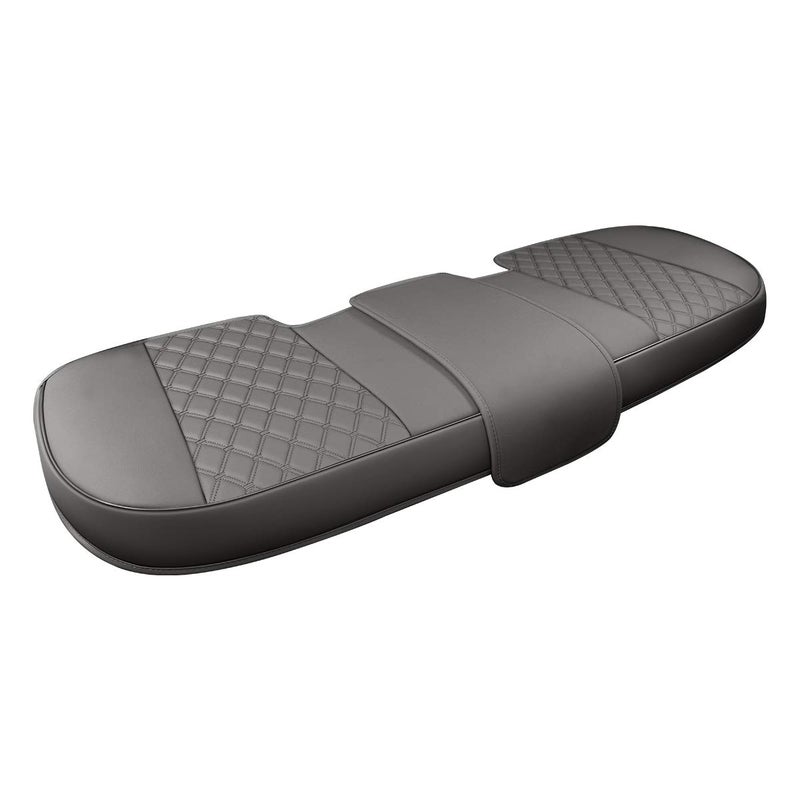 Black Panther Luxury PU Leather Rear Car Seat Cover, Compatible with Most Vehicles, Adjustable Length 49-55'', Diamond Pattern Embroidery (Gray) - Image 1